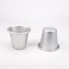 Moldes para hornear 10 piezas de taza redonda de tazas de aluminio Pudín de aluminio tazas de gelatina moldes de cupcake portavasos de queso.