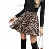 F1-51070# Damen Ins Mode Leopard High Taille Cake Rock Herbst und Winter