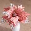 Decorative Flowers Sequins Artificial Christmas Xmas Tree Ornaments Multicolor Simulation Flower Decoration Year Navidad