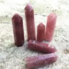 Figurines décoratives Points de quartz à la fraise naturelle guérison Pourines de cristal pour décoration