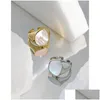 Clusterringe S925 Sterling Sier Fashion Shell Geometrischer Ring Einfache Damen Vintage Gold Elegant Party Schmuckgeschenk Geschenke DOUPS DHYAO