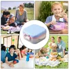 Retire os contêineres Almoço portátil 3 Grid Square Bento Storage de alimentos com acessórios de camping para garfo e colher para escritórios de escola