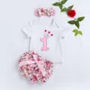 Baby Fashion Couleur Couleur de dessin animé Sticker broderie 1 mot Old Sweetheart Fragmented PP Shorts Set