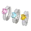 2024 CHOUCONG Brand Wedding Rings Jóias de luxo 925 Sterling Silver Heart Shape