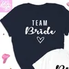 T-shirts pour femmes équipes de mariage Bridal Tops Woman Bridesmaid Bride T-shirt Cotton Tshirt Femmes Plus taille Cause Cause Bachelorette Party