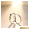حلقات الكتلة تبيع Sier Color Fashion Men and Women Eternal Sun Moon زوجان فتح هدية J1360 Drop Delivery Jewelry DHVN8