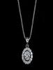 Modedesigner Halskette Big Circle CZ Diamond Anhänger Halskette mit Kastenkette für Frauen weiße Zirkon Jude für Hochzeitsfeier3965664