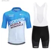 Велосипедный майк устанавливает синий Quick Dry Cycling Jersey New 2024 Ag2rla Team Bike Jersey Shorts Установите мужчины женщины Ropa Ciclismo riding Clothing L48