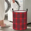 Borse per lavanderia in pelle Royal Stewart Tartan Basket sporco Organizzatore per la casa impermeabile Abbigliamento per bambini