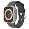 Texture à fibre de carbone à double contraste AP Modèle de silicone Bands Bande de bracelet Bandoues Bandoue de montre pour Apple Watch Series 3 4 5 6 7 8 9 Iwatch 40 / 41mm 44/45 mm 49 mm