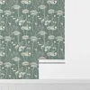 Fondos de pantalla Flores de hoja verde Pelina y papel pintado de palo PVC retro removible para sala de estar Decoración del gabinete impermeable