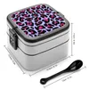 Dinnerware Neonpard Bento Boxes Wheat Fiber Pp Material Leak Proof With Tableware Neon Leopard Seamless Pattern Vector Animal Skin Cheetah