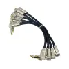 Cables 6 X Landtone Guitar Patch Pedal Cable 15/21/30cm/40cm 0.5ft Long with 1/4 Inch 6.35mm Gold Right Angle Plug Black Woven Jacket