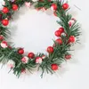 Dekorative Blumen Weihnachten Ornamente Kerzenhalter Candlestick Kranz Kernstück Künstliche rote Beere Kiefernnadel Girlande Weihnachtsdekoration