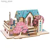 3D Puzzles Small House Villa 3D Wooden Construction Puzzles Building Model Wood Jigsaw DIY Educational Assembled Toys For Children Kids Y240415