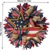 Dekorativa blommor självständighetsdagskrans - 4 juli kransar för ytterdörren utomhus 40 cm Memorial Star Festival USA de de de