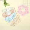 Bibs Burp -Tücher 2pcs Baumwolle Baby Lätzchen niedliche Druck Speichel Handtuch Wolken Form Form Snap Knopf Säugling Fütterung Sabber Latz für Jungen Mädchen Rülpstofftücher Y240415Y240417pr13