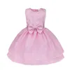 Girl Dresses Childrens Clothing Summer Season Europe America Girls Baby Mesh Yarn Princess 2024 Round Collar Bows