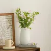 Vasos vasos de bancada de cerâmica nórdica criativa Arranjo de flores brancas Artigo