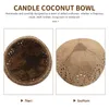 Kerzenhalter -Candle Coconut Shell Bowl Handmade Halter für Teelight kleine Säule Aufbewahrung