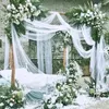 Tapisserier 10/5m bröllopsdekoration Tulle roll Crystal Organza Sheer Tyg för födelsedagsfest Bakgrund Stol Sashes Decor Yarn 10
