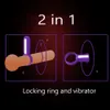 Penis Anello Vibratore Toys Sexy Time Delay Eiaculazione Silicone USB Carica impermeabile Massaggio Penis Plug per adulti Prodotti per adulti