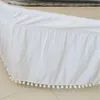 Jupe de lit enveloppe blanche autour des chemises élastiques sans jupes de surface jumelles Twinfullqueenking 40 cm de hauteur maison El Utilisation # 240415