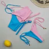 2024 New Swimsuith Bikini Blocking Gathering Strap Sexy Bikini Swimsuit Women