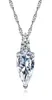 Yhamni Heart Pendant Halsband 925 Sterling Silver Women Halsband Bröllop Diamond Crystal Cistres Colar Jewerly XN299012099
