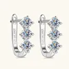 Boucles de bijoux d'anniversaire de fête Nouveau cerceau à 3 pierres Hopgie Muggie Orees 925 Silver 3mm D Color Moissanite U Shape Orees Boucles pour les femmes