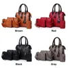 Sac 4pcs Femme en cuir épaule messager fourre-tout Bolsa 4pcs / ensemble composite de haute qualité sac à main