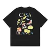 Бесплатный корабль! Футболка Casablanca Casa!Футболки мужские женские дизайнерские дизайнерские одежды Tops Tops Tops футболка мужская рубашка роскошная одежда уличная одежда Tees Hellstar Chome Hearts #37-59