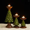 Candle Holders Resin Christmas Tree Holder Stands Xmas Candlestick Tabletop Decoration Tealight Home Decor