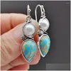 Dangle Chandelier Earrings Exquisite And Simple Inlaid Imitation Pearl Turquoise Pendant Engagement Bridal Jewelry Drop Delivery Dh2V0