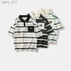 Erkek Tişörtleri Yeni Çizgili Yaz Erkekleri Gevşek Moda Markası Liman Tarzı Denim Kısa Kollu Tişört Bir Polo Gömlek YQ240415