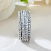 Cluster Rings S925 Silver Ring: Time Comes And Runs Square Diamond Rotating Ring Can Slide Luxurious Grand Men's Women's