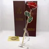 Fleurs décoratives G013-8 Real Rose trempée 24 km fleur préservée rouge plaqué Gold 11 pouces avec belle boîte cadeau pour cadeaux de mariage Valentines