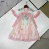 Brand Girls Partydress Hanfu Design Baby Jirt Taille 110-160 cm Kids Designer Vêtements Ice Silk Cotton Fabric Princess Robe 24Pril