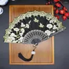 Figurine decorative costolette robuste ventola pieghevole elegante farfalla floreale di seta cinese per matrimoni feste balla di lusso