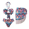 Frauen Badebekleidung hoher Taille Badeanzug 3 Stück Sets Bikinis Sarong Rock Frauen 2024 Biqunis Tassel Beach Badeanzug Monokini Sommer