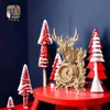 3D Puzzles Tada 3D Christmas Desk Clock DIY Wooden Puzzle Decoration Building Block Assembly Model Toys For Children Kids Birthday Gift Y240415