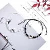 Charm Bracelets 12pcs/Los Tai Chi Yin Yang Paar für Frauen Masn einstellbare Geflecht Kette Matching Liebhaber Knöchel Großhandel Großhandel