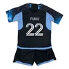 24 25 Minnesota United FC Kids Kit Soccer Jerseys Lod Fragapane Boxall Reynoso Pukki Trapp Home Child Suit voetbalshirt Korte mouw uniformen