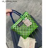 Beach Bags Vegetable Basket Charity Large Capacity Shopping Bag Handbag Weaving Handle Holiday Beach Bag Contrast Color Q240415
