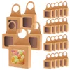 Gift Wrap 25Pcs Kraft Paper Wine Bottle Box Year Foldable Candy Boxes Visible Window Wedding Parties Favor