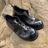 Dress Shoes Handmade Vintage Britse stijl Heren Haarden Echt lederen Derby Lace Up Round Toe Spring Office Men Black