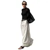 Kjolar OneCozyday Women's Streetwear Solid Color kjol H-line Hög midja Golvlängd Löst passande avslappnade bottnar för kvinnliga