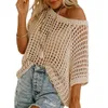 DOKOTOO MULHER SUBLEM SUCLO DE CUSTO CUSTO CUSTO DE MANDO CUSTO CASUAL CROCHET HOLO TOPS TOPS PULLOVER CHANVER COBERTURA DE PRAIA