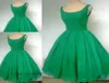 Vintage 1950039s Short Emerald Green Cocktail Dress Sexy Scoop Neck Chiffon Cute Party Prom and Homecoming Dress1729659