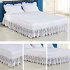 TwinFullQueenKing Size LaceTrimmed Elastic Wrap Around Dust Ruffles Bed Skirt With Wrinkle and Fade Resistant Durable Fabric 240415